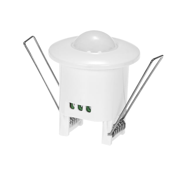 Sensor de movimiento PIR empotrado de 360° para techo, interruptor detector, voltaje AC 110-220V, modelo TR-909, rango de detección de 6m, tiempo de retardo ajustable, ideal para iluminación