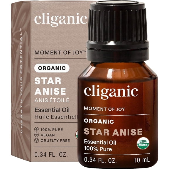 Organic Star Anise Essential Oil, 100% Pure Natural for Aromatherapy | Non-GMO Verified