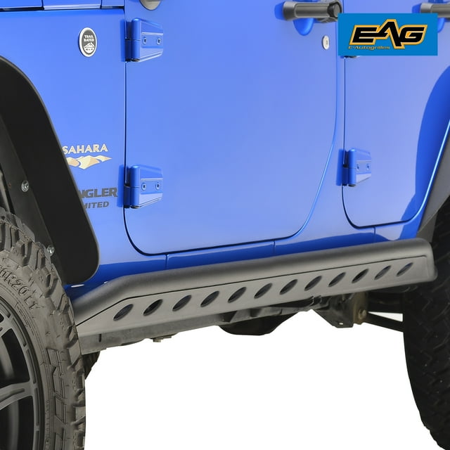 EAG Tubular Side Armor Rocker Guard Rock Sliders A Pair Fit for 07-18 Wrangler JK 4 Door