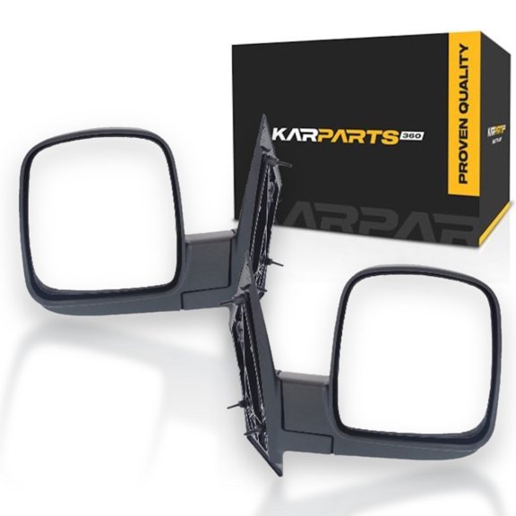 KarParts360 For Chevy Express 1500/2500/3500 Door Mirror 2003-2010 Driver And Passenger Side | Pair | Manual | Replacement For GM1320284, GM1321284 | 15937986, 15937996