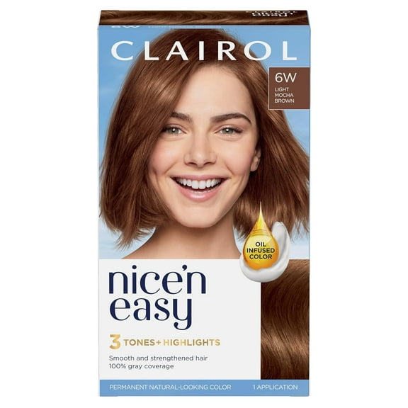 Clairol Nice N' Easy with Color Blend Hair Permanent Color, Natural Light Caramel Brown, #116B, Kit