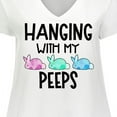 thumbnail image 4 of Inktastic Easter Hanging with My Peeps Pastel Bunnies Women's Plus Size V-Neck T-Shirt, 4 of 5
