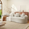 thumbnail image 2 of Daluvenix 110" Modular Sectional Sofa, Modern Curved Sofa Couch for Living Room, 4 Seater Cloud Couch with 4 Pillows, No Assembly Required, Beige, 2 of 9