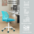 thumbnail image 3 of HOMYLIN Silla de Escritorio para Adolescentes y Niños con Asiento Ajustable con Ruedas,Pana de tejido Silla Sillas de Infantiles Aprendizaje Trabajo de Oficina silla giratoria 360° con Ergonomía VERDE, 3 of 6