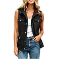 thumbnail image 4 of IUYRTFE Women Drawstring Waist Multi Pocket Cargo Vest for Fall Winter Casual Daily Wear, 4 of 8