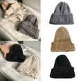 thumbnail image 5 of YIGZYCN Autumn Street Knitting Beanie Hat Women Chenille Velvet Solid Color Cap, 5 of 20
