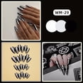 thumbnail image 4 of Fofosbeauty 24pcs Press on False Nails Tips, Stiletto Fake Acrylic Nails, Gothic Bone Black, 4 of 8