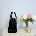 thumbnail image 3 of Michael Kors 35S2Gnms8L Carmen Medium Faux Leather Belted Satchel Black, 3 of 8