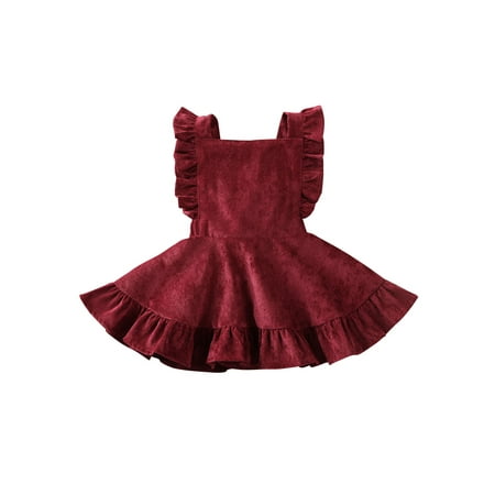 

Frobukio Toddler Tutu Dress Sleeveless Vest Skirt Baby Backless Ruffle Skirt
