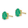 thumbnail image 2 of Auriga Fine Jewelry 14K Yellow Gold Emerald Stud Earrings for Women, 2 of 5