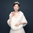 thumbnail image 3 of EeaseMX Novia Plush Shawl Winter Warm Cappa Vestido de novia Accesorios Nupcial Shawl Tippet (Blanco), 3 of 7