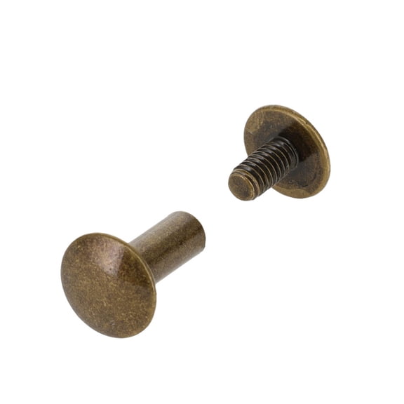 Chicago Screws, Dome Cap, Antique Brass, Solid Brass-LL (50 per bag), Multiple Sizes