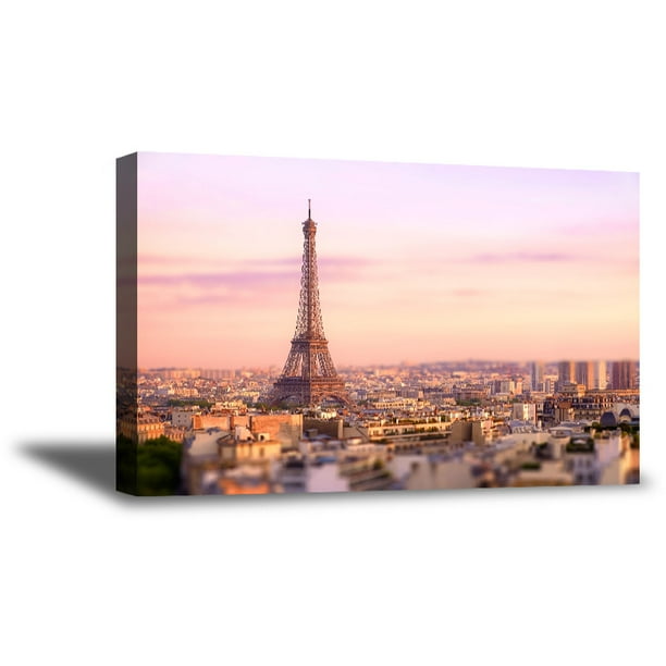 Awkward Styles Paris Canvas Wall Art Paris Cityscape Decor For Office Eiffel Tower Framed Poster Paris