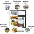 thumbnail image 2 of YPDCHB 3.2 Cu.ft Mini Fridge with Freezer  2 Door Compact Refrigerator with Low Noise  For Bedroom  Living Room  Dorm  Kitchen  Office (Black), 2 of 7