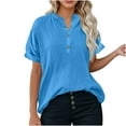 thumbnail image 3 of Sudadera con capucha para mujer,Conjunto de top y pantalón corto de manga corta holgado e informal para mujer, 100 % poliéster, cuello en V, ideal para el hogar, sopatenor, 3 of 9