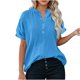 thumbnail image 3 of Sudadera con capucha para mujer,Conjunto de top y pantalón corto de manga corta holgado e informal para mujer, 100 % poliéster, cuello en V, ideal para el hogar, sopatenor, 3 of 9