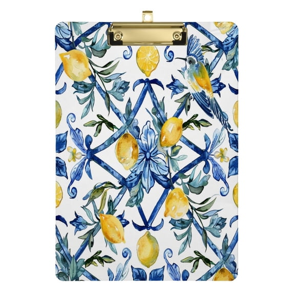 Lemon with Bohomia Acrylic Clipboards A4 Standard Letter Size Clipboard 12.5" X 9" Clip Board for Students Teacher Office