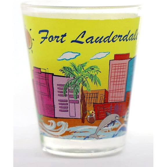Fort Lauderdale Florida Yellow Handpainted Shot Glass…