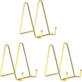 thumbnail image 1 of Paquete de 3 soportes para platos para exhibición, soporte para platos de 4 pulgadas, soporte para marco de metal para libros, imágenes, caballete para fotos, arte de mesa, dorado, 1 of 5