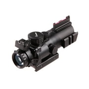 Prismatic 4X32 Rifle Scope with Fiber Optic Sight Tri-illuminated BDC Recticle