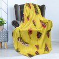 thumbnail image 4 of Natural Color Soft Flannel Fleece Throw Blanket, Spring Themed Photo of Limonium Statice Flowers on Table, Cozy Plush for Indoor and Outdoor Use, 70" x 90", Pastel Yellow Multicolor, by Ambesonne, 4 of 5