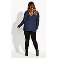 thumbnail image 2 of City Chic Womens Plus V-Neck Ribbed Sweater Navy 24, 2 of 3