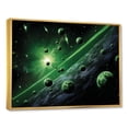 thumbnail image 2 of Designart "Cosmos Explosion Green and White II" Astronomy & Space Framed Wall Art - Modern White Planets Hallway Framed Wall Art Decor, 2 of 6
