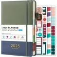 thumbnail image 6 of 2025 Daily & Monthly Planner for Adults with Hourly Time Slots, Hardcover Leather Agenda, 4 Planning Sheets, 12 Monthly Tabs, English Language, Productivity & Goal Achievement Tool, 6 of 6
