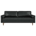 thumbnail image 5 of Sofa Couch, Black, Leather, Mid Century Living Lounge Cafe Lobby Hospitality Restaurant, Modern Contemporary HB33442, 5 of 8