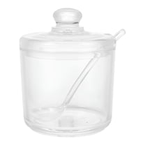 ACDANC Clear Glass Sugar Bowl Set with Lid and Spoon - 330ML