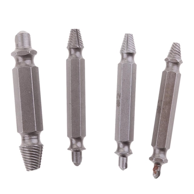 HILABEE Screw Out Extractor Drill Bits 4 PCS Tool Set Broken Damaged Bolt Remover