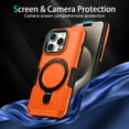 thumbnail image 4 of TECH CIRCLE Case for iPhone 16 Pro Max 2024, Premium Plastic/TPU Hard Case with Sturdy View Kickstand Military Drop Shockproof Protective Rugged Slim Back Cover Shell for iPhone 16 Pro Max,Orange, 4 of 9