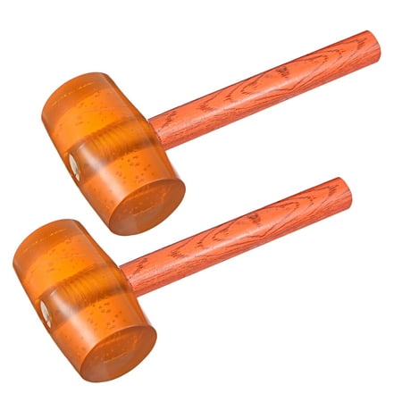 

Uxcell 25 Ounce Rubber Mallet Lightweight Double Face Hammer with Wood Non-Slip Handle 2 Pack