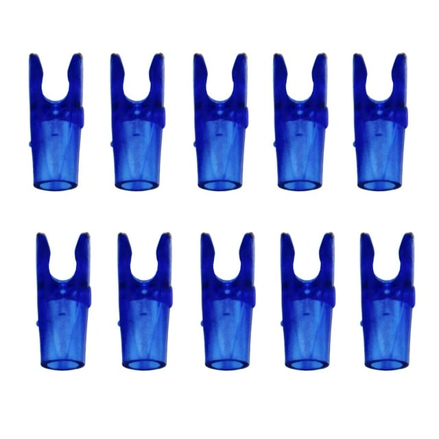 UP100 50 Pcs Rouge&Transparent Jaune/vert/rouge/bleu pour OD 3.2mm Pin Nock Taille g pour Archery Flèche Nock (Bleu Transparent)
