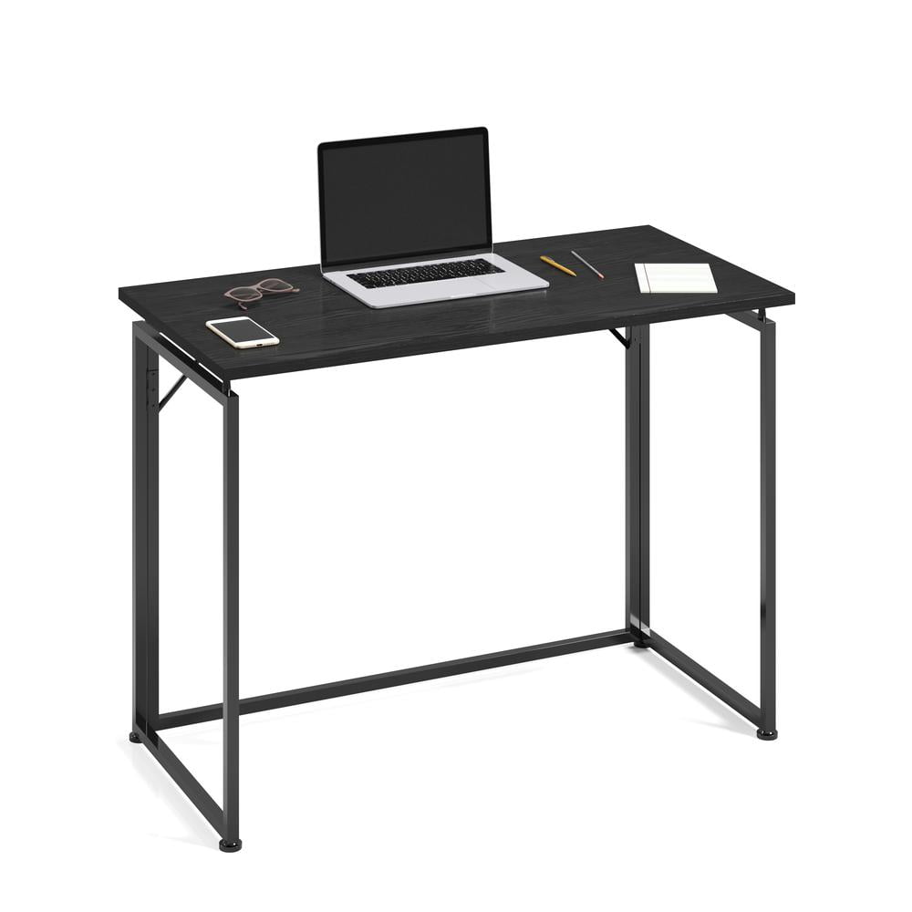 Techni Mobili Space Saving 40" W Folding Computer Desk, Black
