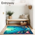 thumbnail image 3 of ODIKA 5'x7' Machine Washable Non-Slip Area Rug, Mermaid Lagoon Ocean Dreams High Traffic Rug, Blue, 67417, 3 of 7