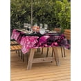thumbnail image 2 of Outdoor Tablecloth with Umbrella Hole and Zipper, Happy Birthday Pink Rectangle Table Cloth 54x80 Inch Waterproof Tablecloth, Gifts Balloons Goblet Glitter Ribbons Black Picnic Table Cover for Patio, 2 of 7