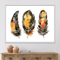 thumbnail image 2 of Ethnic Boho Art Orange Feathers 20 in x 12 in Framed Painting Canvas Art Print, by Designart, 2 of 5