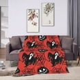 thumbnail image 6 of DouZhe Ultra-Soft Micro Fleece Lightweight Flannel Bed Blanket, Halloween SpiderWeb Pumpkin Spooky Print Cozy Warm Throw Blankets, 50"x40", 6 of 7