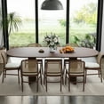 thumbnail image 3 of Brix 79"x33.5" Soild Wood Dining Table Oval Kitchen Table, Walnut, 3 of 7