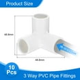 thumbnail image 2 of Uxcell 3 Way Pipe Fittings, 1/2 Inch Furniture Grade Elbow Pipe Connector, 90 Degree Elbow Side Outlet Fittings for Build Furniture DIY Garden Shelves (10 Pack), White, 2 of 5