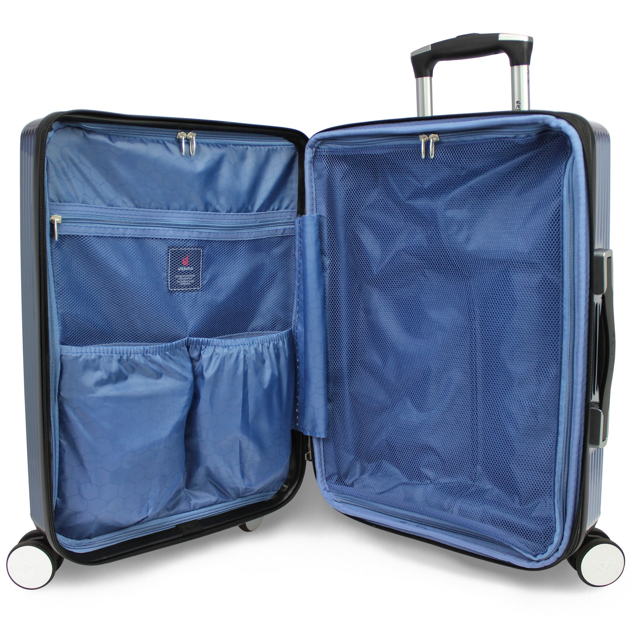 World Traveler Dejuno Monarch 3-Piece Polycarbonate Spinner Luggage Set - Iron Blue