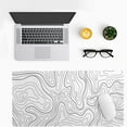 thumbnail image 2 of Topographic Contour White Gaming Mouse Pad XL Geographic Map Lines Extended Big Large Desk Mat Non-Slip Rubber Base Stitched Edge,31.5x11.8 Inch, 2 of 4