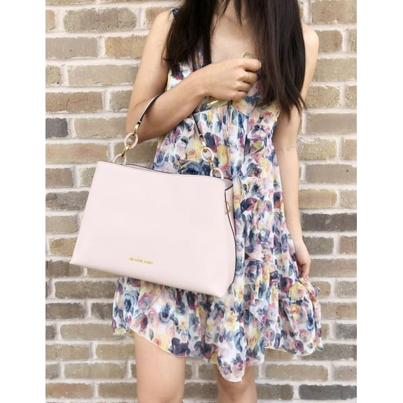 Michael Kors Portia Large Saffiano Blossom Pink Satchel East West Crossbody