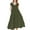 Dark Green, variant on ZANZEA Womens Summer Short Sleeve V Neck Tiered A Line Long Dress Casual Loose Sundress