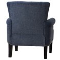 thumbnail image 2 of Living Room Bedroom Upholstered Armchair with Rivet Tufted Scroll Arm, Comfy Single Seat Accent Chair with Wood Frame and Legs, Steady and Durable, Convenient Assembly, Navy, 2 of 7