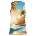 thumbnail image 6 of Beach Tank Top Men Lightweight Breathable Coconut Tree Graphic Sleeveless Shirt Casual Hawaii Vacation Shirts, 6 of 6
