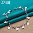 thumbnail image 1 of Dong-pulsera con colgante de cadena de cuentas sólidas para mujer, de Plata de Ley 925, joyería de compromiso de boda, 1 of 2