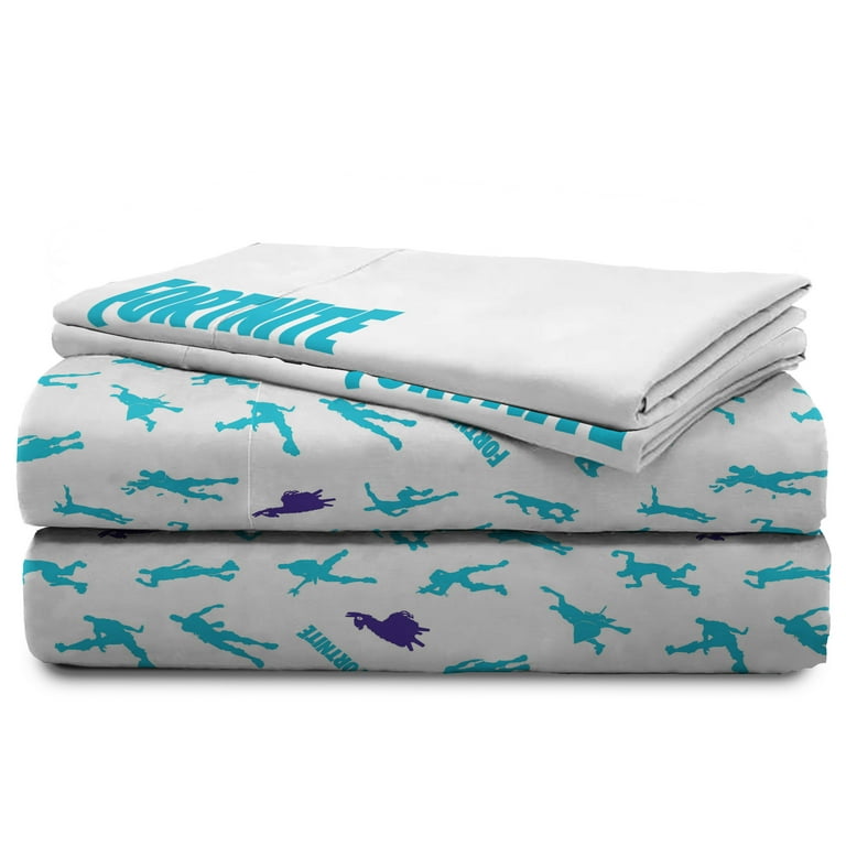Fortnite Boogie Kids 4 Piece Full Sheet Set Microfiber Blue