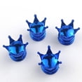 thumbnail image 2 of 4 tapones para válvulas de neumáticos con forma de corona, accesorios exteriores para automóviles, a prueba de polvo. Azul, 2 of 9